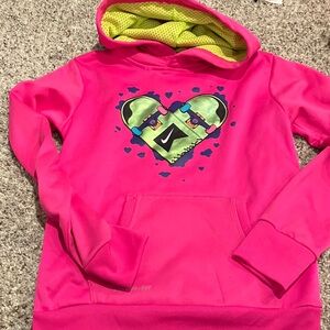 Nike Kids Vibrant Pink Hoodie with Heart Graphic - medium
